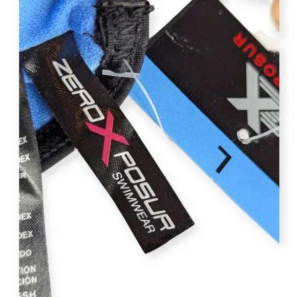 ZeroXposur Vibrant Cornflower 4 Way Stretch Lightweight Swim Top Size Large NWT - Picture 10 of 15